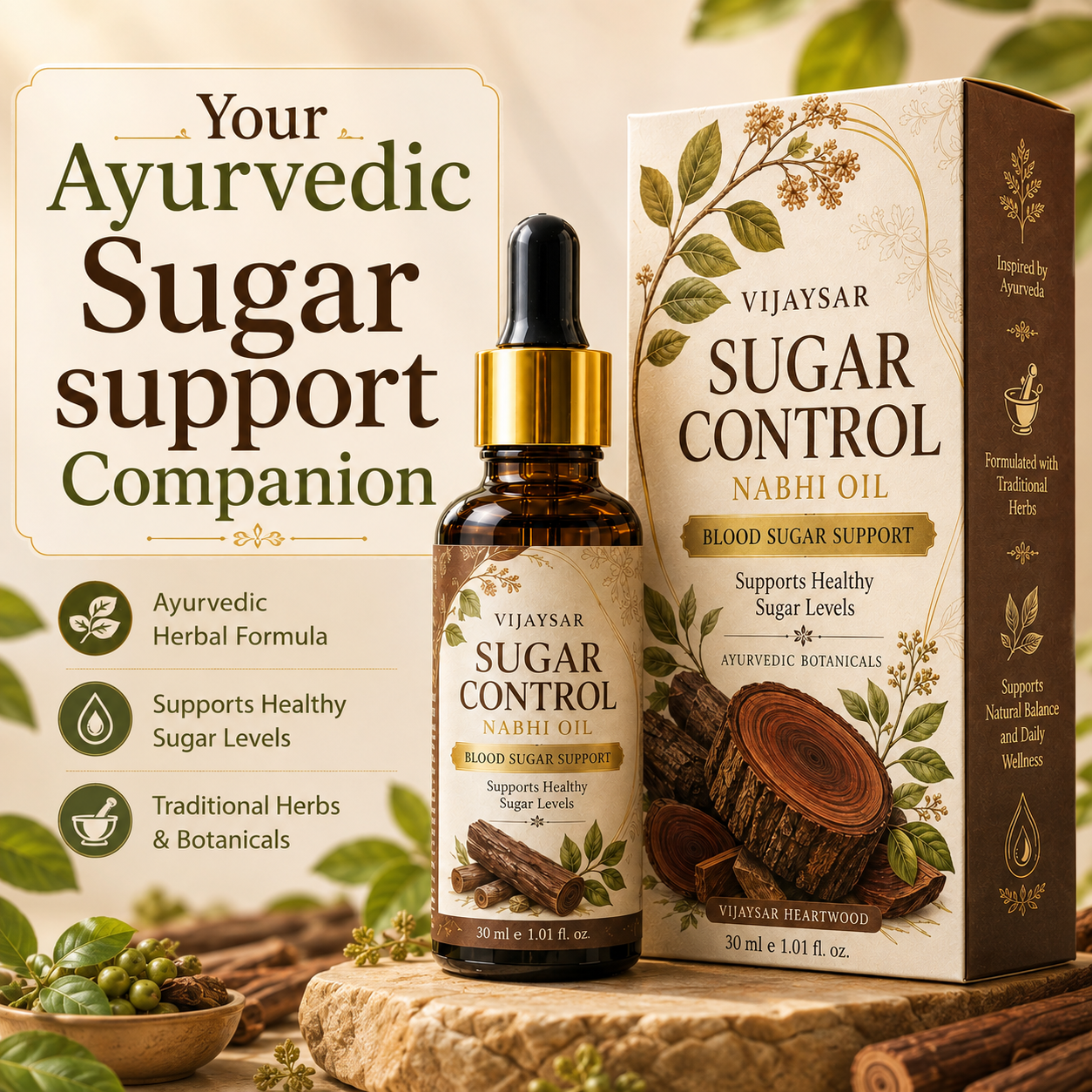 Vijaysar Sugar Nabhi Oil - Natural Blood Sugar Management