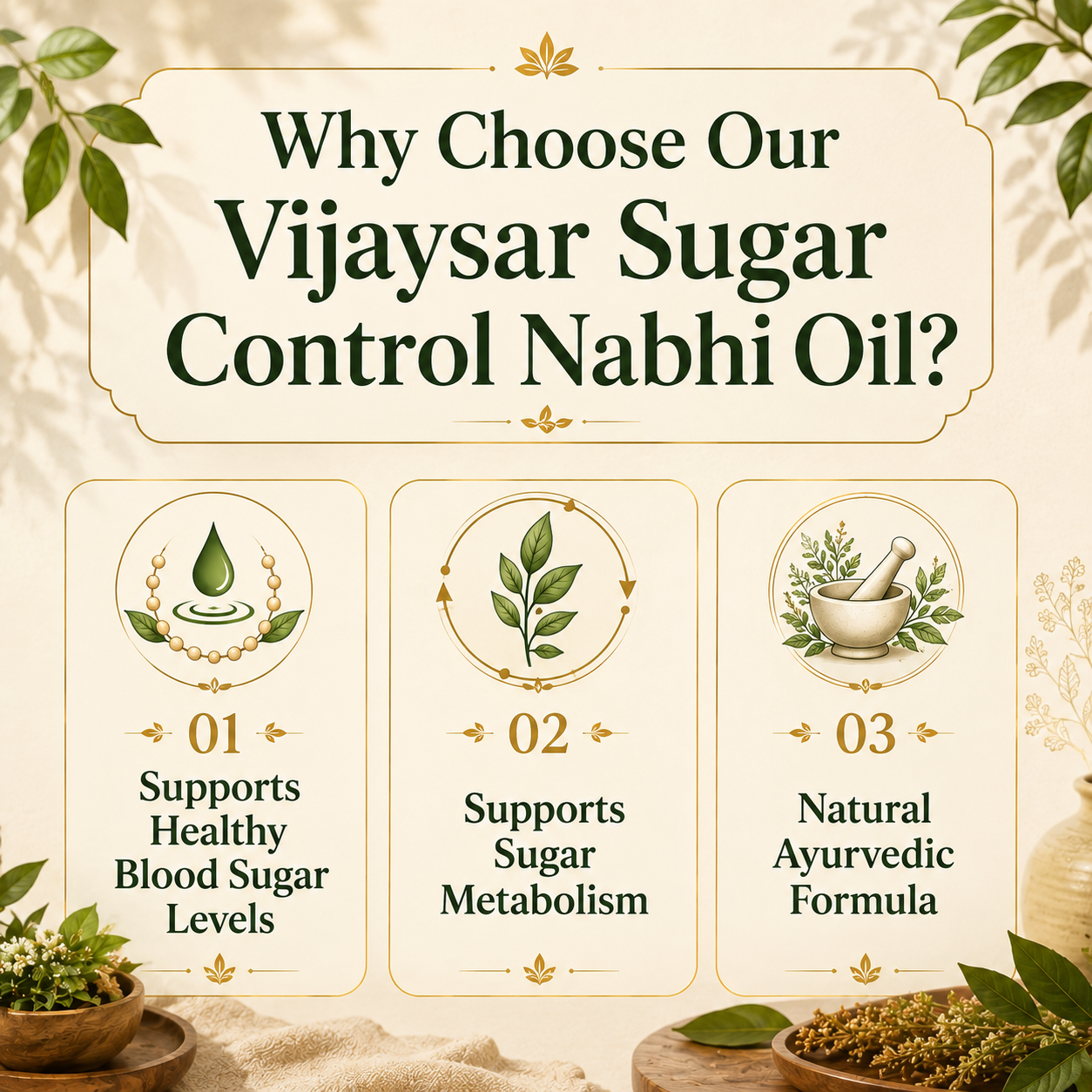 Vijaysar Sugar Nabhi Oil - Natural Blood Sugar Management
